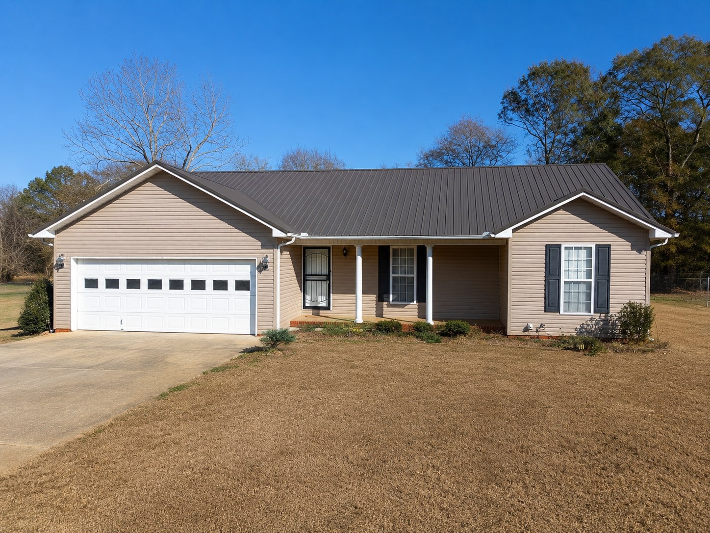 Front yard and landscaping before property service